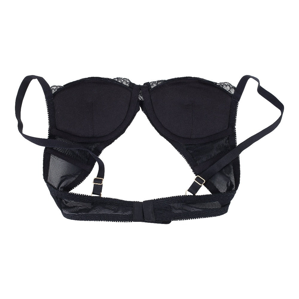 Buy Amour Secret Padded Non Wired Demi Coverage Push Up Bra - Black at  Rs.883 online