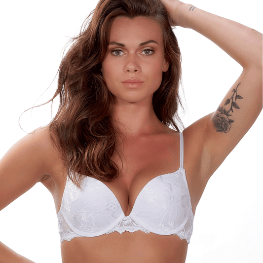 White lace push-up bra