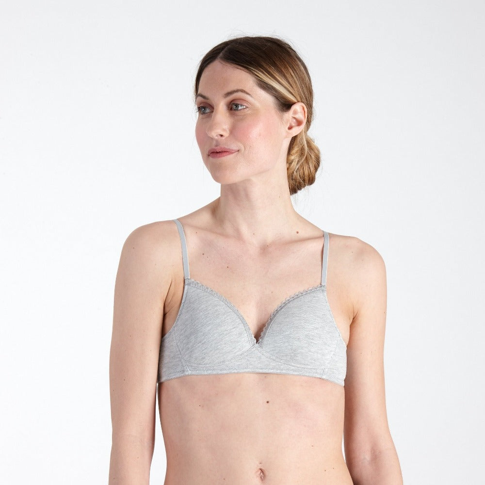 After Eden MyBasic Organic Cotton Non Wired Comfy Bra Twin Pack Lace Edge 80.04.0002